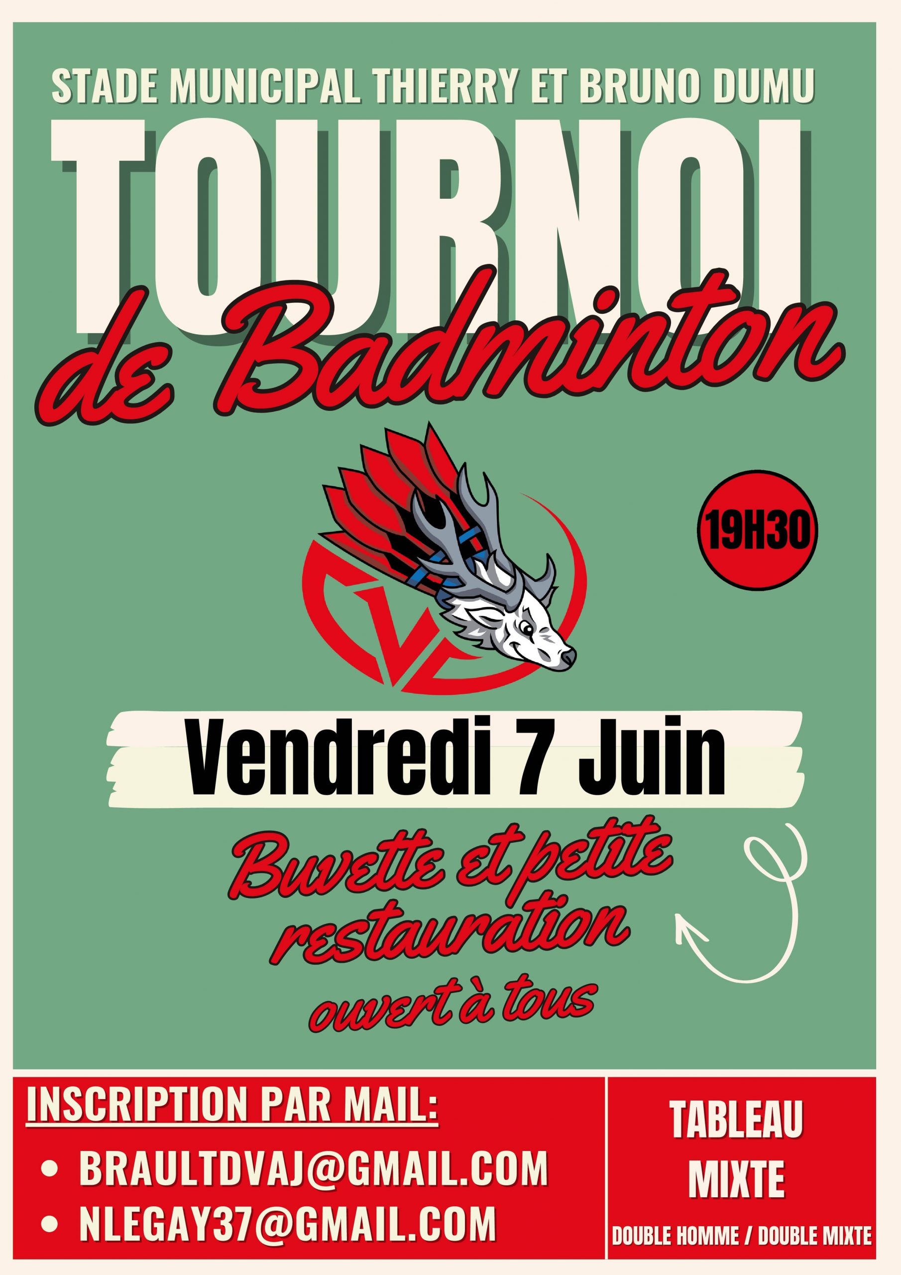 affiche tournoi badminton