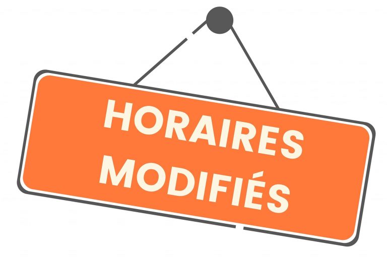 affiche horaires modifiés