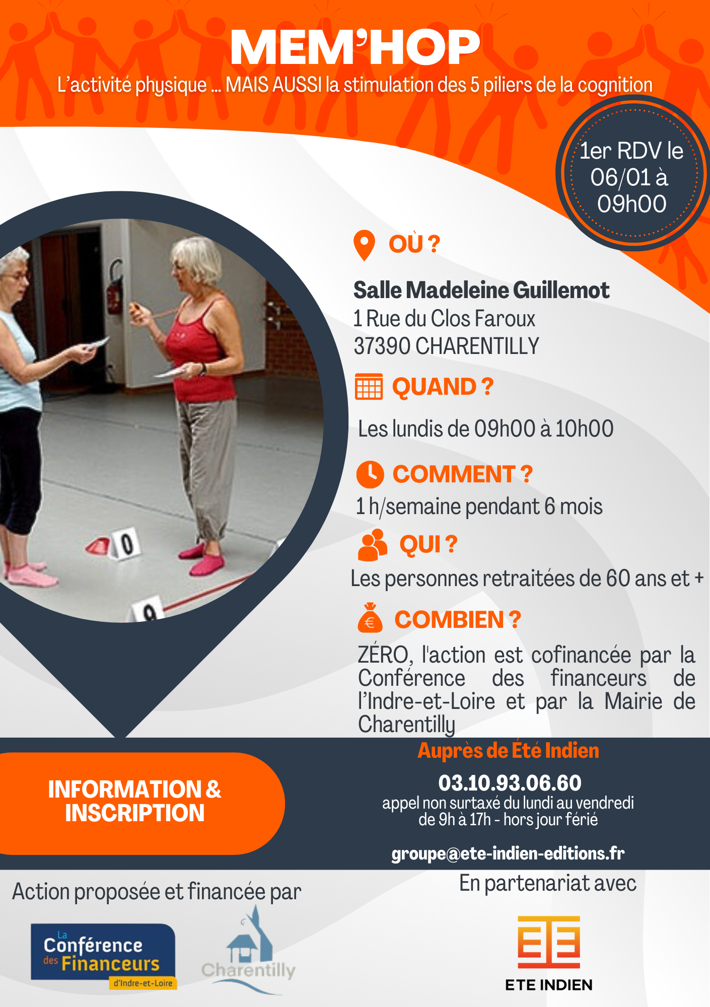 Flyer MémHop Charentilly activités seniors 2025