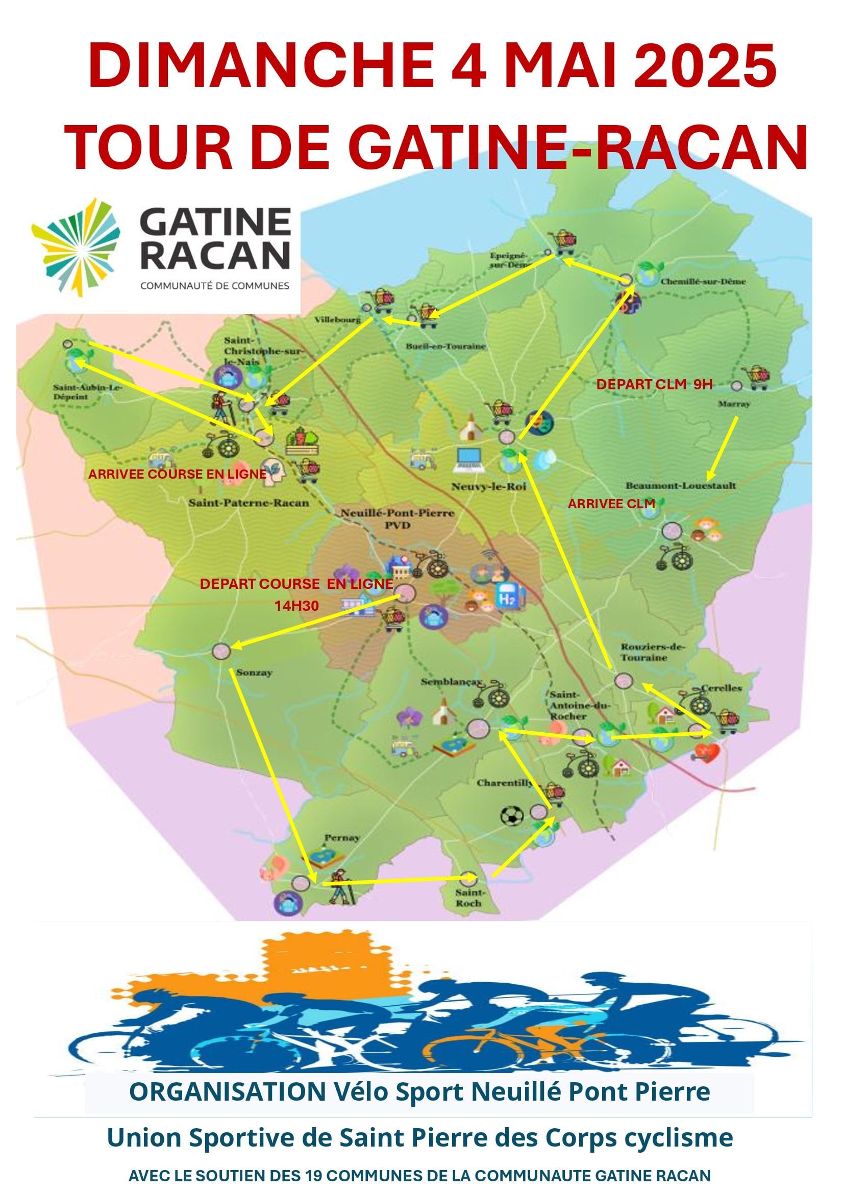 Affiche tour cycliste gatine racan