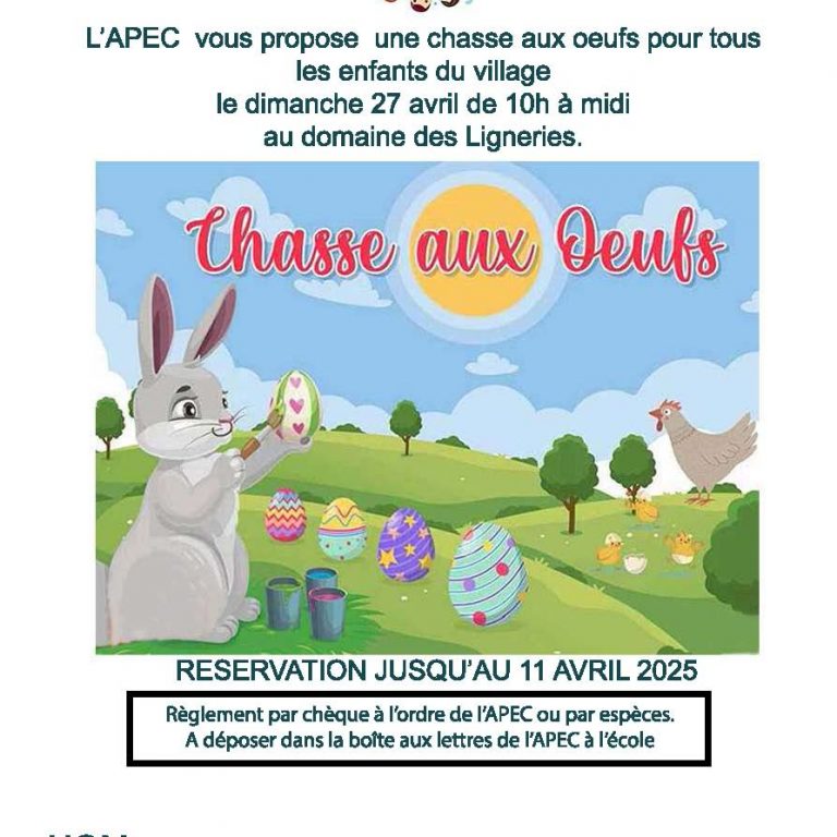 Chasse aux oeufs affiche APEC