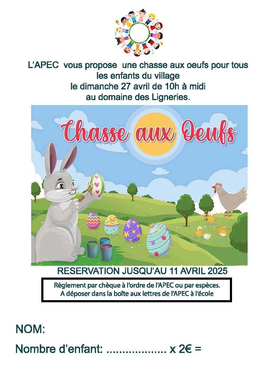 Chasse aux oeufs affiche APEC Chasse aux oeufs affiche APEC