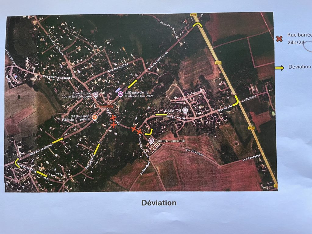 schéma déviation travaux