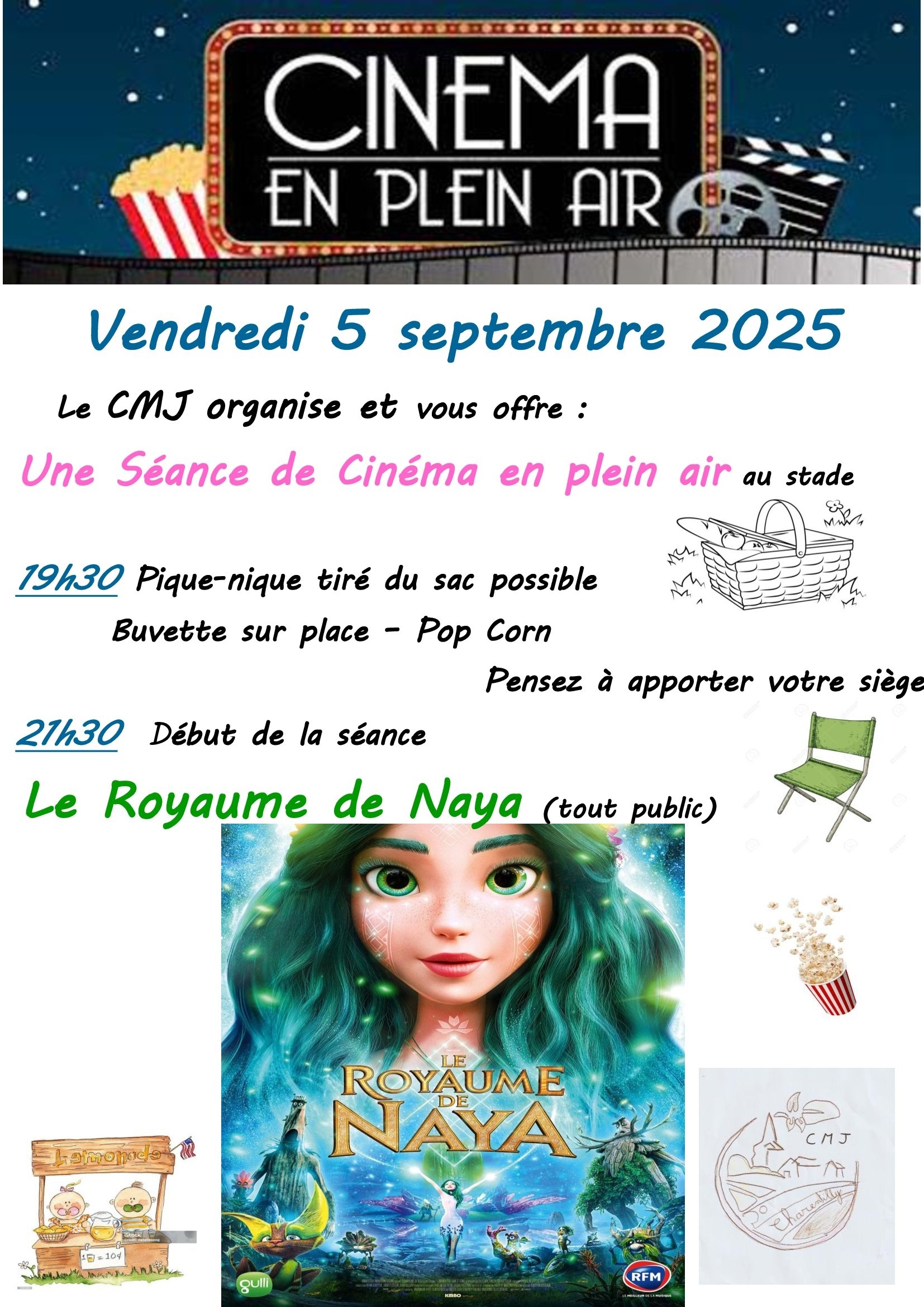 Affiche cinéma plein air CMJ